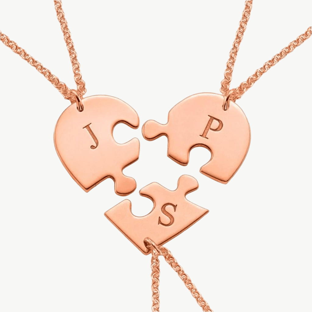 Custom Puzzle Heart Name Necklace - Salt Lily