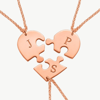 Custom Puzzle Heart Name Necklace - Salt Lily