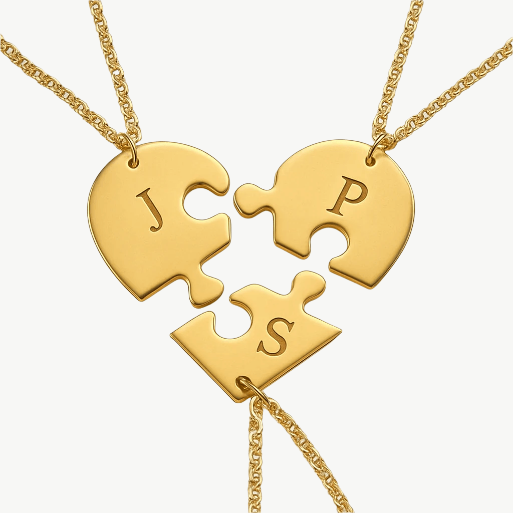Custom Puzzle Heart Name Necklace - Salt Lily