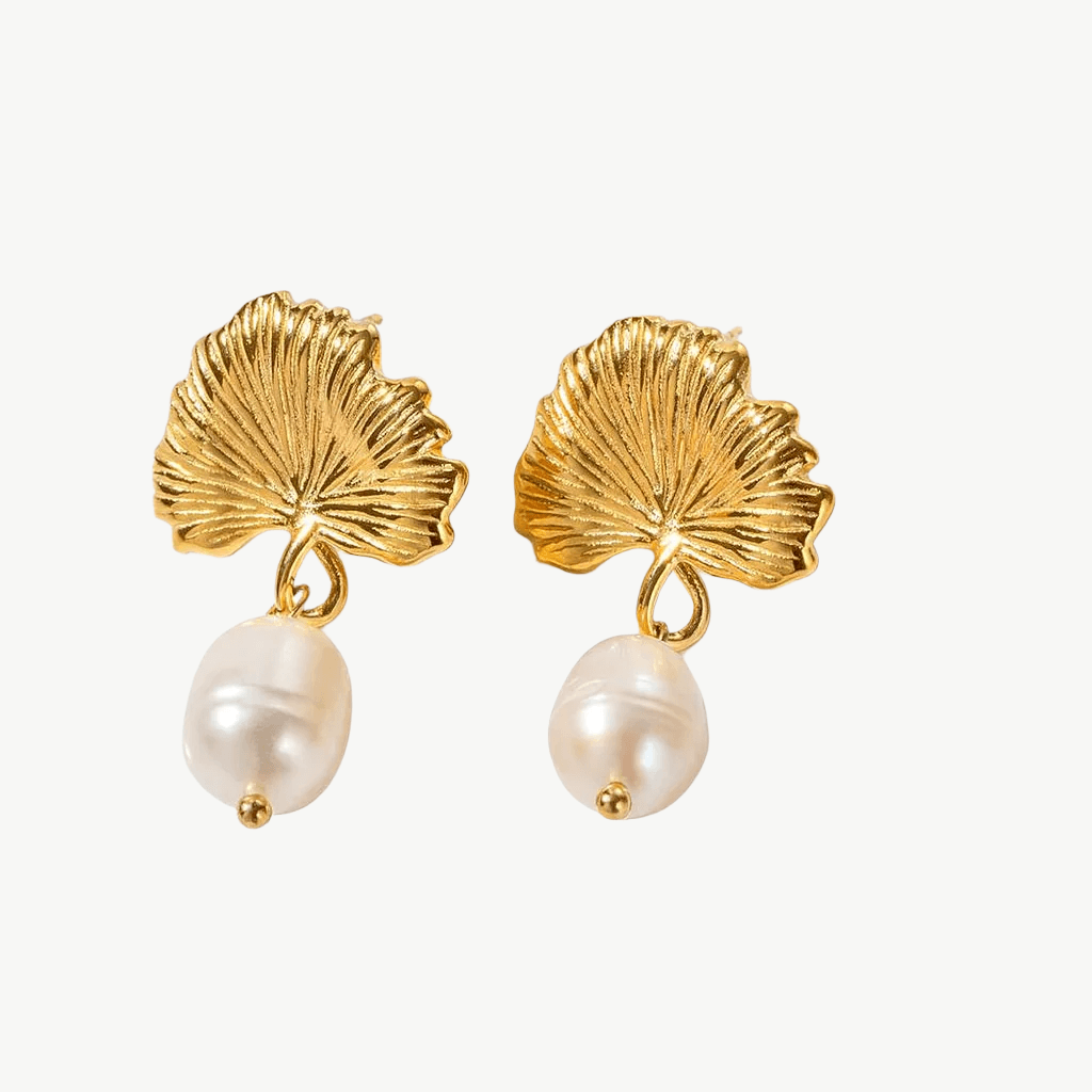 Ginkgo Earrings & Necklace Set - Salt Lily