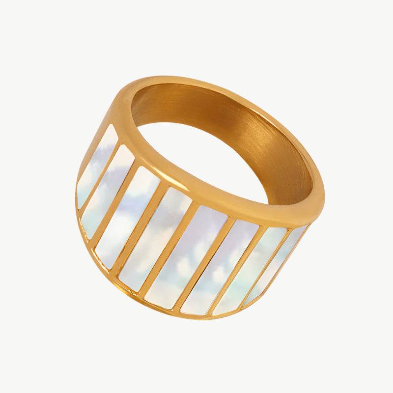 The Prism Band Ring – Mother of Pearl & Gold - Salt Lily