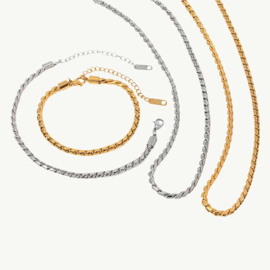 Beach Twist Necklace & Bracelet Set - Salt Lily