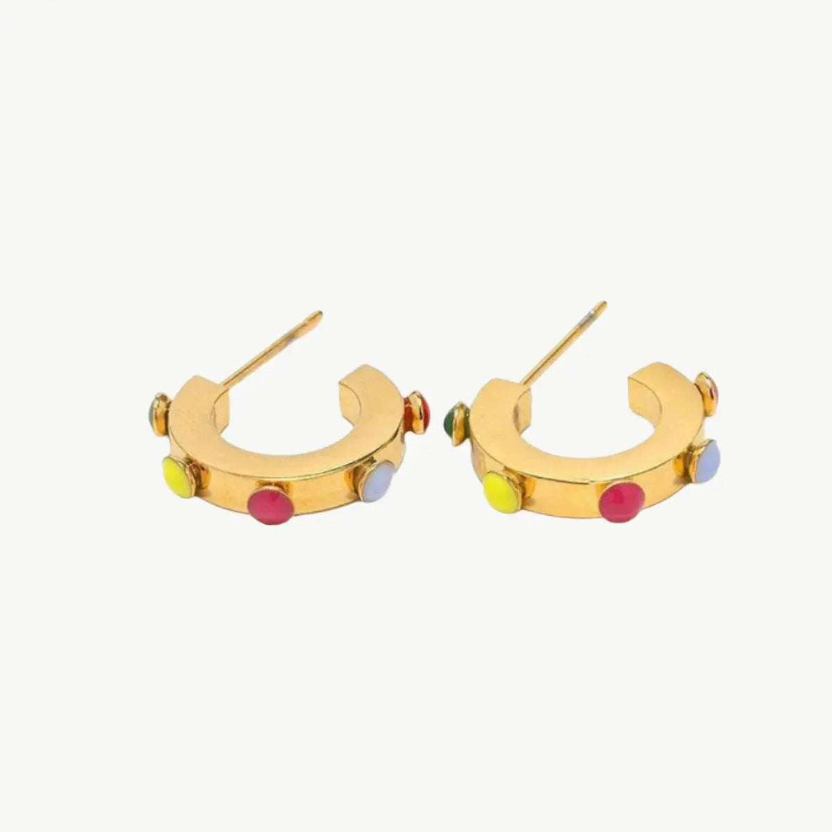 C Block Inlaid Earrings - Salt Lily