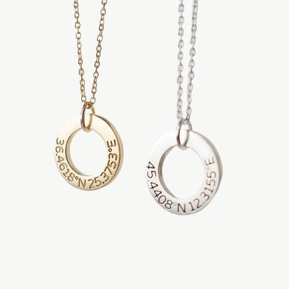 Hollow Ring Name Necklace – Custom Silver or Copper - Salt Lily