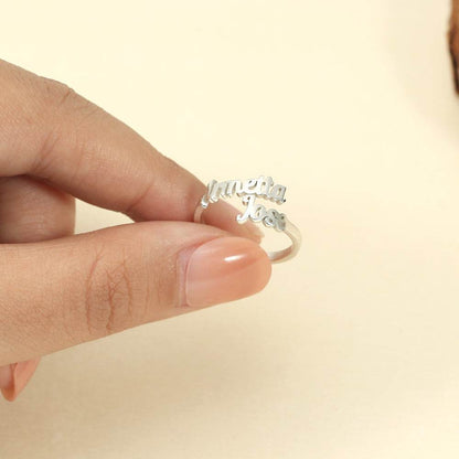 The Double Word Ring – Custom Engraved Band - Salt Lily