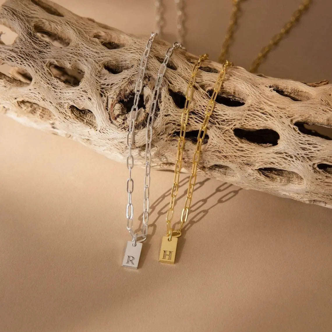 Custom Modern Monogram Necklace - Salt Lily