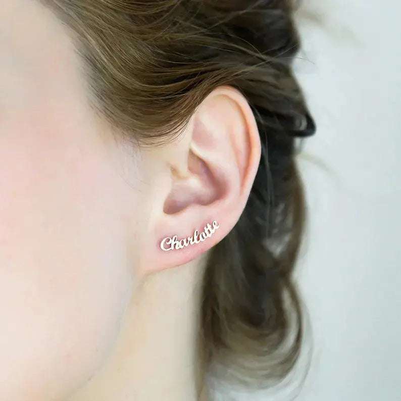 The Name Spark Earrings – Custom Studs - Salt Lily