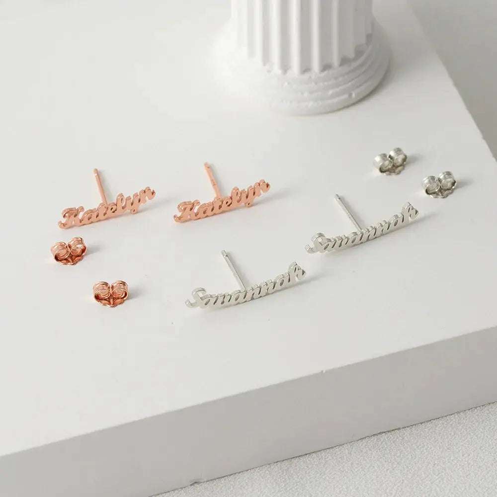 The Name Spark Earrings – Custom Studs - Salt Lily