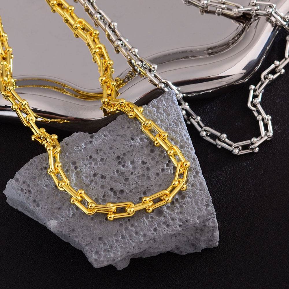 Horseshoe Chain Necklace & Bracelet Set - Salt Lily