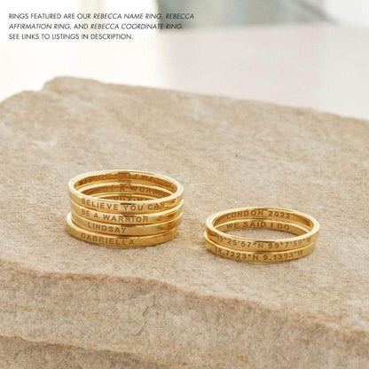 The Stacked Name Ring – Custom Engraved Band - Salt Lily