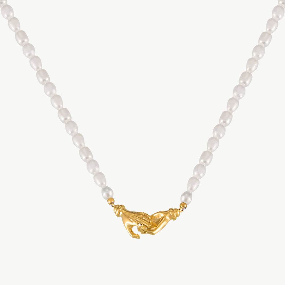 The Holding Hands Pearl Necklace - Salt Lily