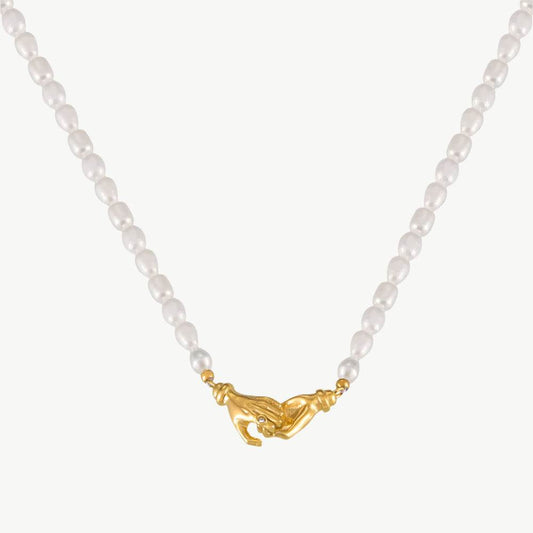 The Holding Hands Pearl Necklace - Salt Lily