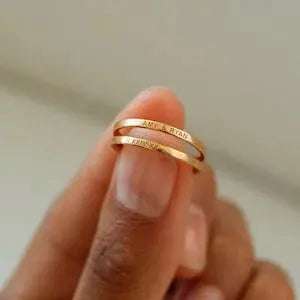 The Stacked Name Ring – Custom Engraved Band - Salt Lily