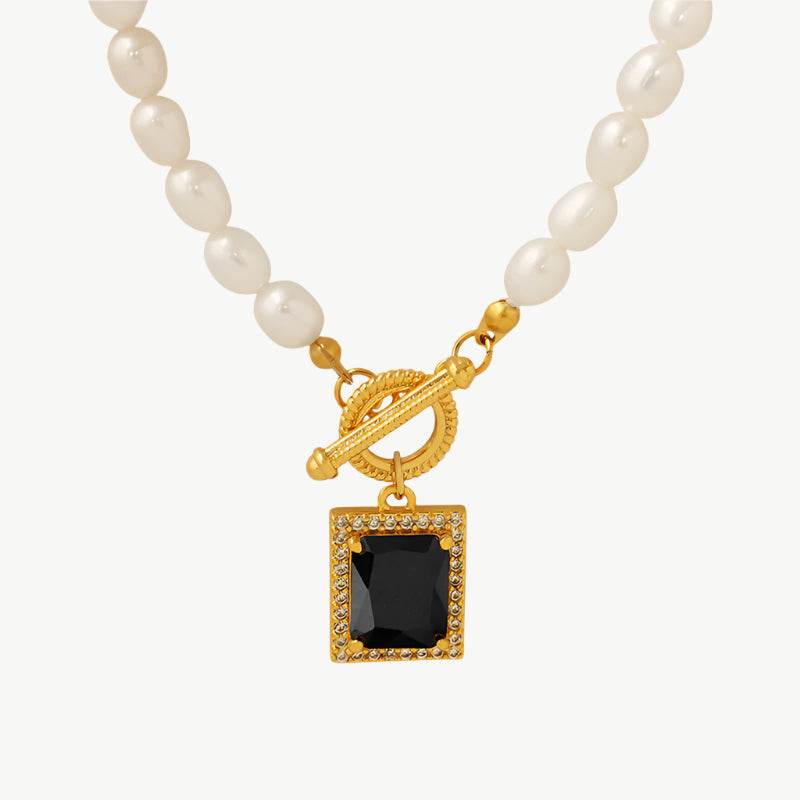 Pearl & Gem Drop Necklace - Salt Lily