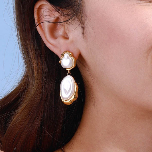 The Irregular Pearl Drop Earrings - Salt Lily