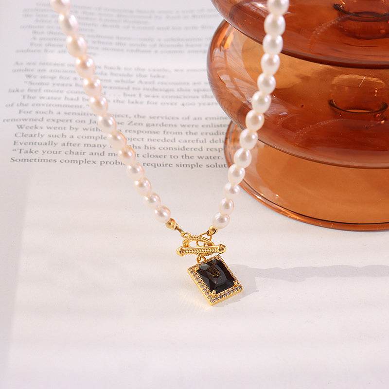 Pearl & Gem Drop Necklace - Salt Lily