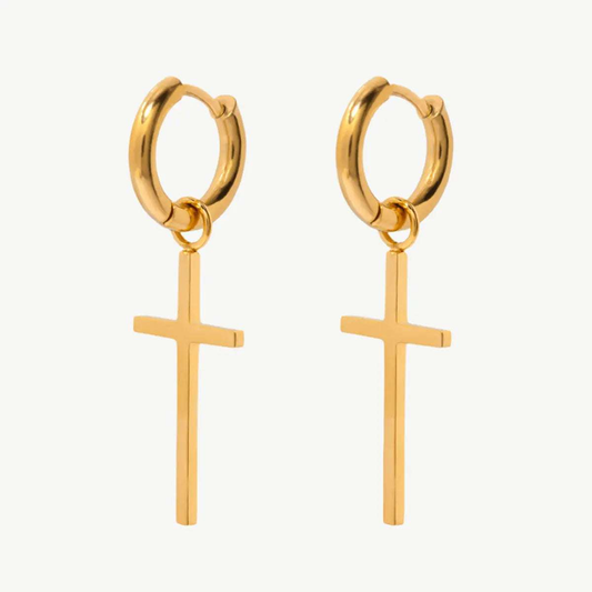 Gold Cross Earrings - Salt Lily