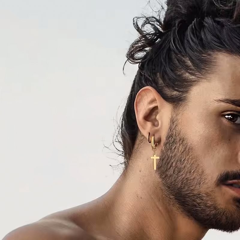 Gold Cross Earrings