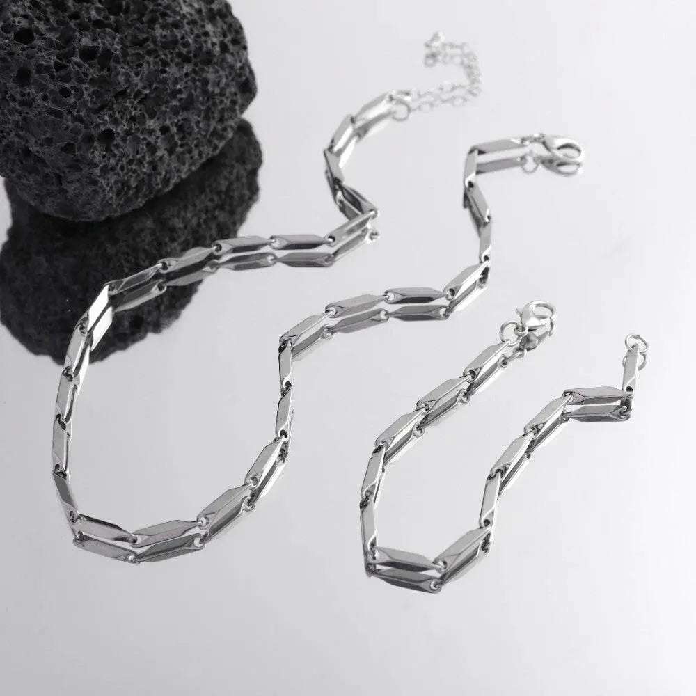 Gridlock Chain & Bracelet Set - Salt Lily