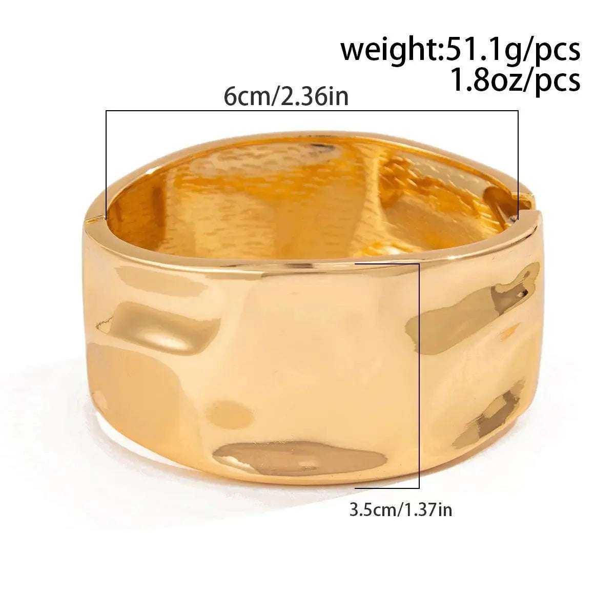 Hammered Wide Cuff Bracelet - Salt Lily