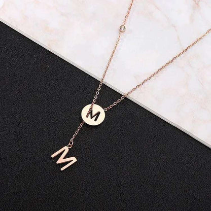 Initial Spark Necklace – Double Charm Custom Piece - Salt Lily