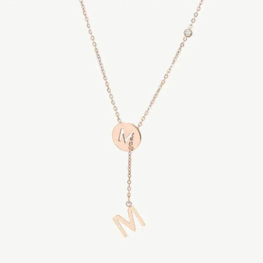 Initial Spark Necklace – Double Charm Custom Piece - Salt Lily