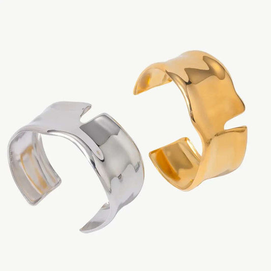 Notch Wide Cuff – 18K Gold - Salt Lily