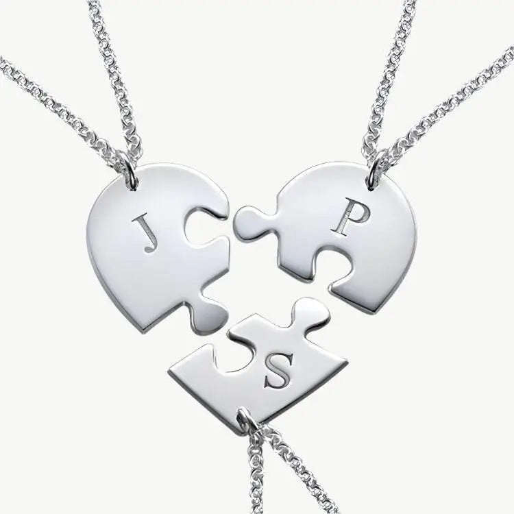 Personalized Puzzle Heart Name Necklace - Salt Lily