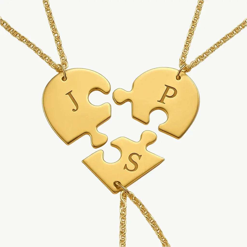Personalized Puzzle Heart Name Necklace - Salt Lily