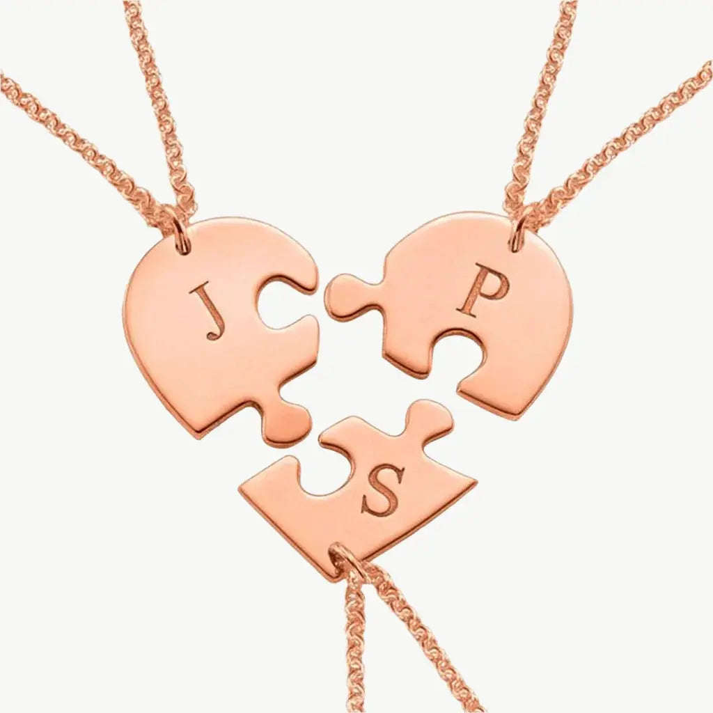 Personalized Puzzle Heart Name Necklace - Salt Lily