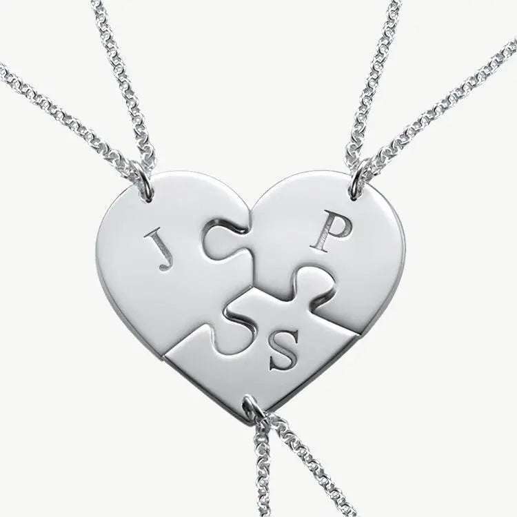 Personalized Puzzle Heart Name Necklace - Salt Lily