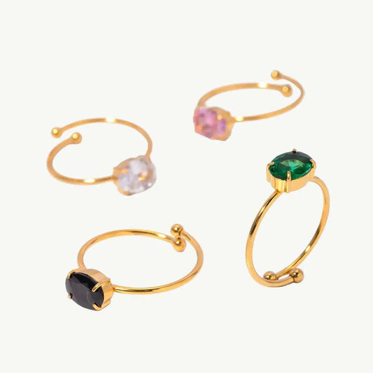 Solara Gemstone Pop Ring - Salt Lily