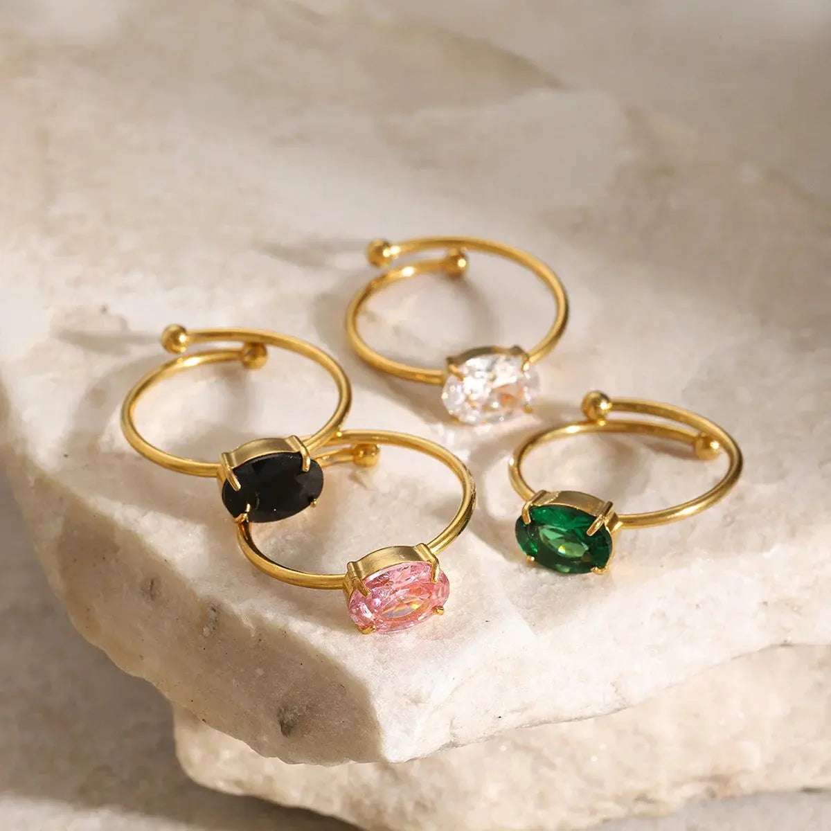 Solara Gemstone Pop Ring - Salt Lily