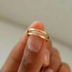 The Custom Engraved Stacked Name Ring - Salt Lily