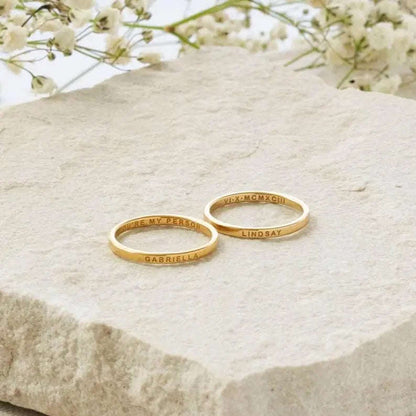 The Custom Engraved Stacked Name Ring - Salt Lily
