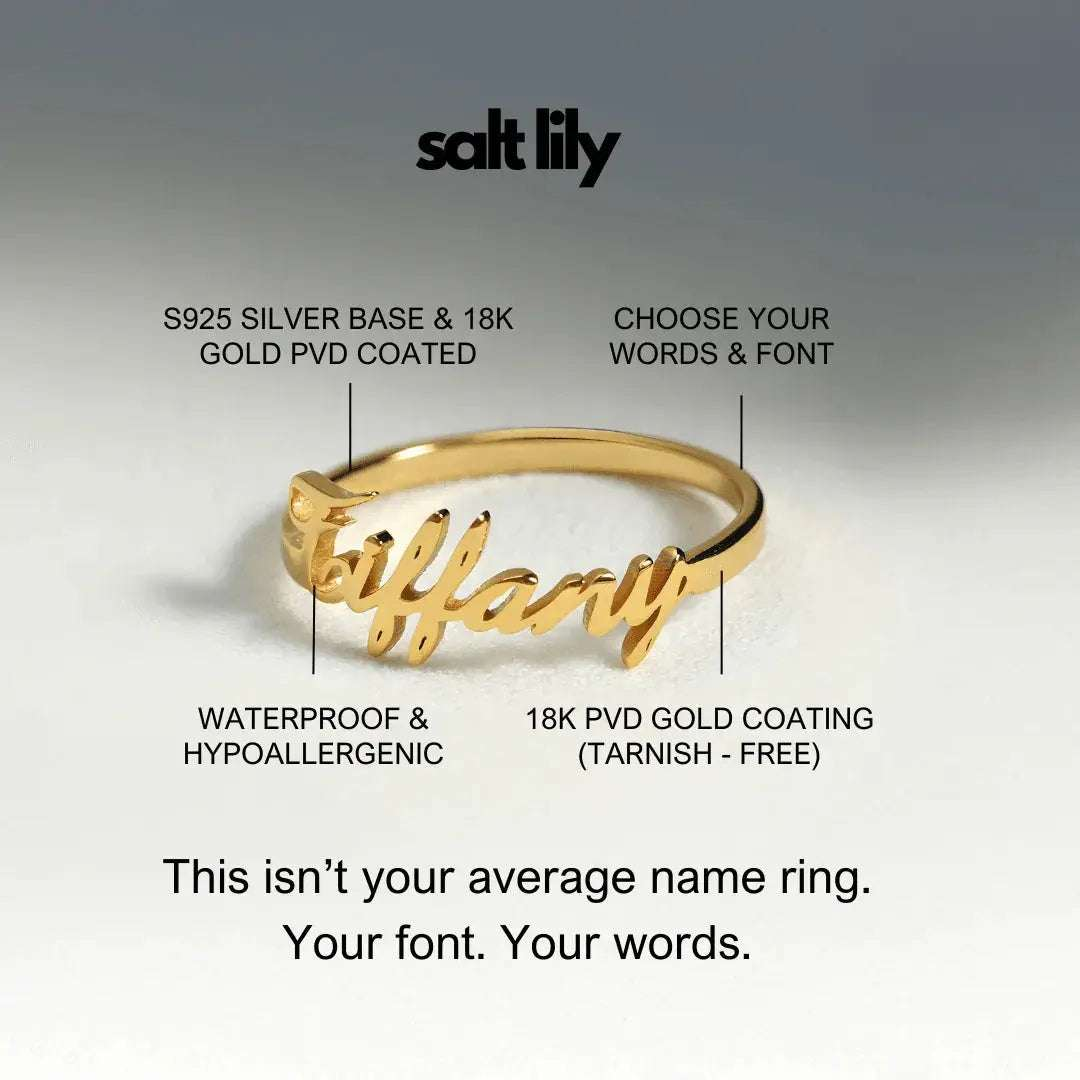 The Message Ring – Personalized 925 Silver Band - Salt Lily