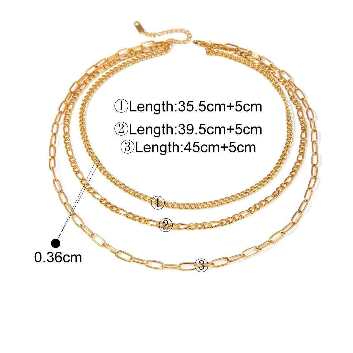 Three Layer Chains Necklace - Salt Lily