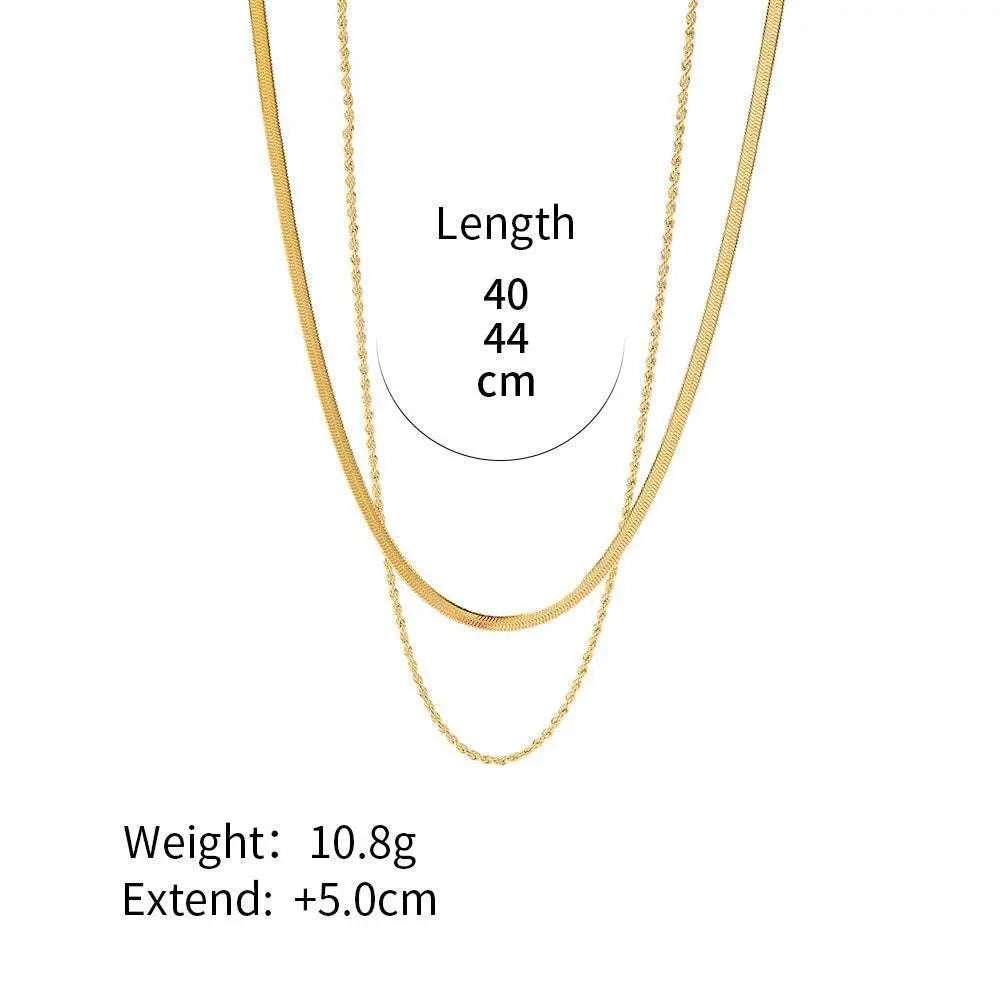 Two Layer Gold Necklace - Salt Lily